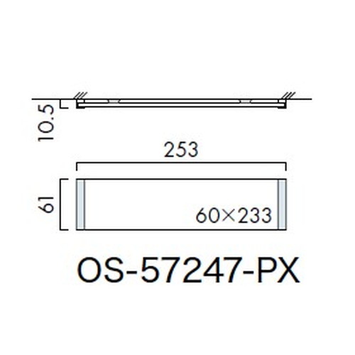インテリアサイン，プリーフサイン2，室名札(平付け)，OS-57247-PX，片面対応，補助画像