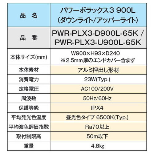 三和サインワークス LED照明 パワーポラックス3 900L (アッパーライト