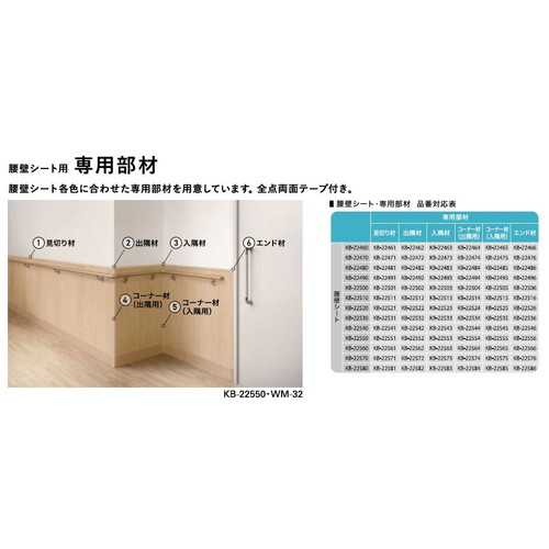 サンゲツ，Sフロア，出隅材，KB-22462，KB-22582