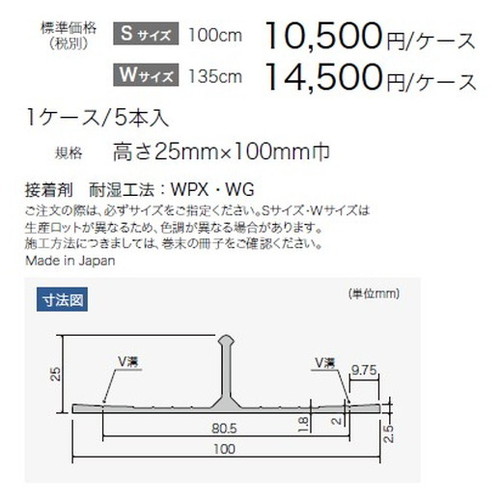 サンゲツシキレール仕切り材(Sサイズ)巾1000mmPXS-101-S～PXS-103-S(ケース単位5本入)