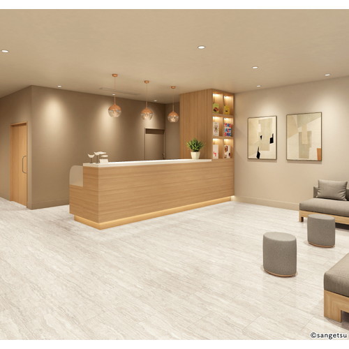 サンゲツ フロアタイル ワックスフリータイル トラバーチンロマーノWF