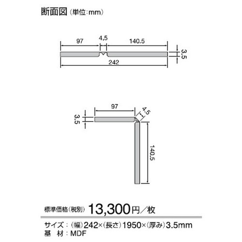 サンゲツ 施工部材 框材 ETK-801～ETK-823 1枚単位