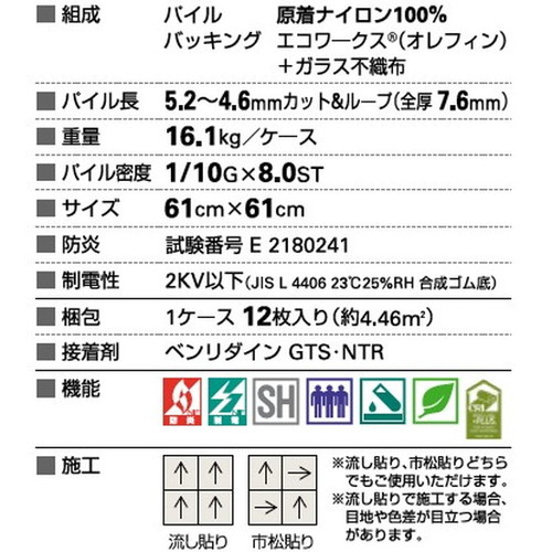 サンゲツ カーペットタイルDT SUSTAINABILITY ジオグラフィック DT-6200 1枚単位