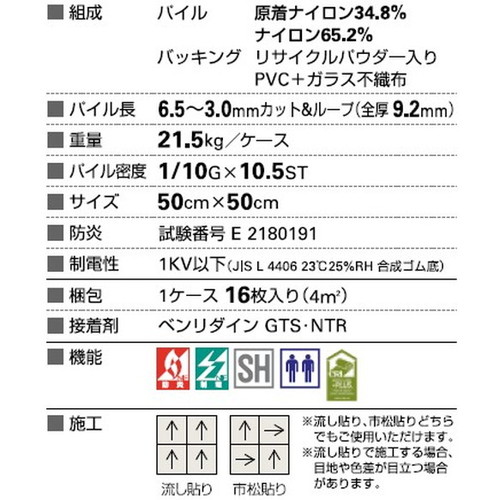 サンゲツ カーペットタイルDT NATURE コールオブバード DT-7250 1枚単位