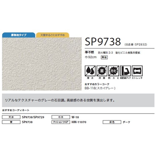 サンゲツ クロス SP こだわりシリーズ 石目 SP9738 1m単位切売