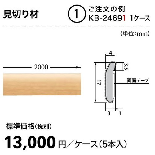 サンゲツSフロア腰壁シート用専用部材見切材ケース単位(5本入)の画像