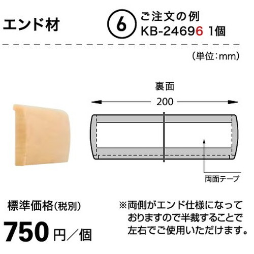サンゲツSフロア腰壁シート用専用部材エンド材1個単位の画像