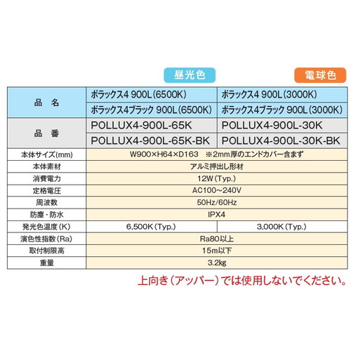 三和サインワークス LED照明 ポラックス4 900L(6500K) 昼光色 POLLUX4