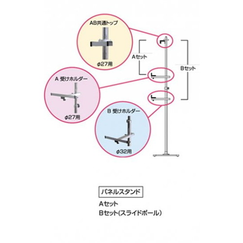 PAパネルスタンドコンビ23GK-CB，樹脂輪キャスター付，PA23GK-CBの補助画像4
