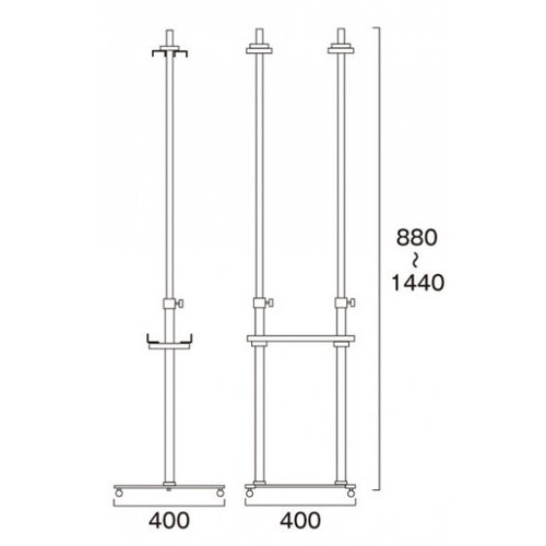 PAパネルスタンド15TWK-B，両面，樹脂輪キャスター付，PA15TWK-BRの補助画像1