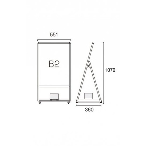 ブラックバリウススタンド看板バッテリーLED，B2片面，BVASKBALED-B2Kの補助画像1