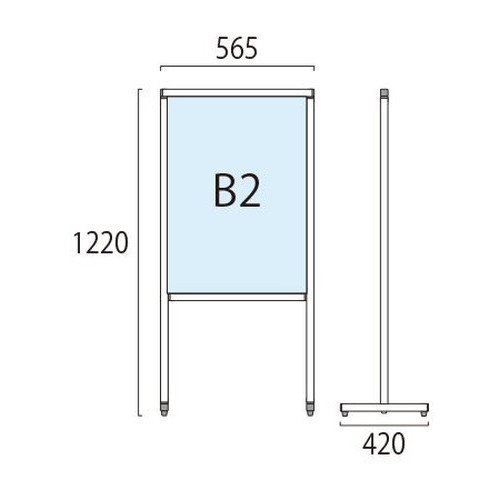 ブラックスマートメッセージスタンド，B2片面，BSMMSAC-B2Kの補助画像1