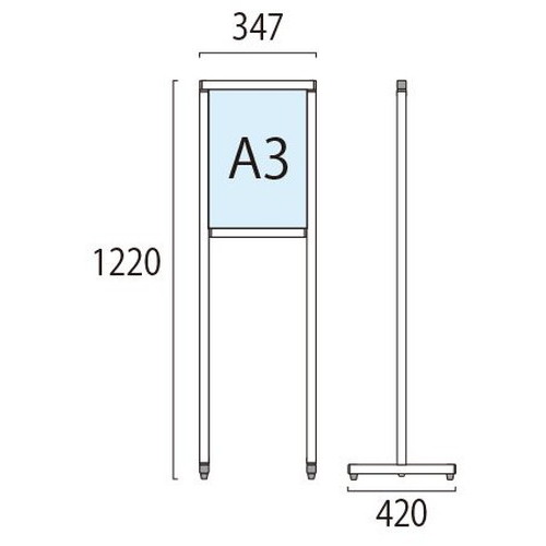 スマートメッセージスタンド，A3片面，SMMSAC-A3Kの補助画像1