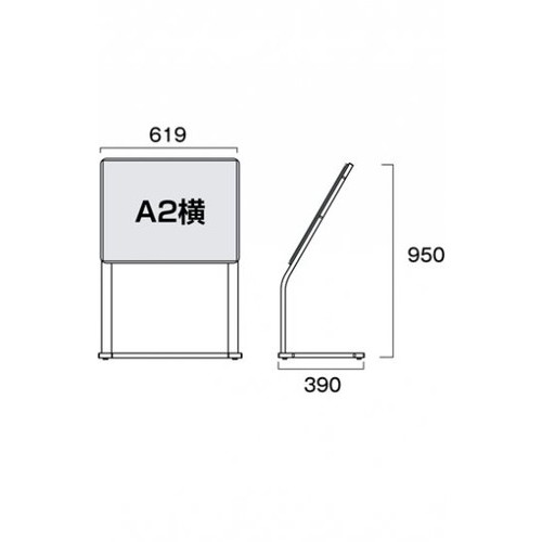 C型パネルスタンド，A2横，CPS-A2Yの補助画像1