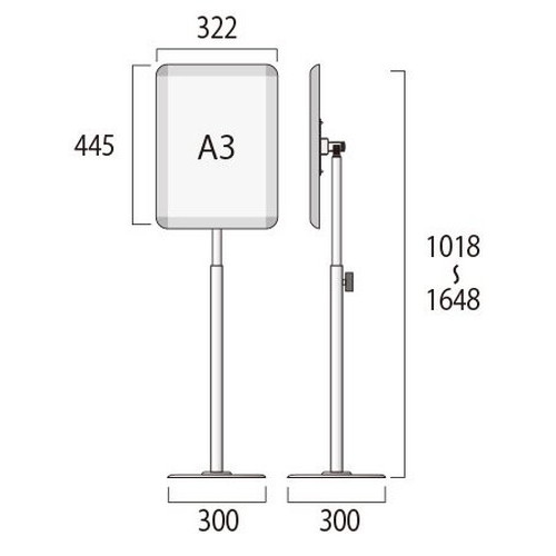 スマートフリーパネルスタンドスライド，A3，SMFPAS135-A3の補助画像1