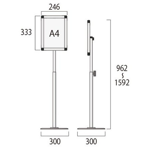 ブラックスマートバリウスパネルスタンドスライド，A4，BSMVAPAS135-A4の補助画像1