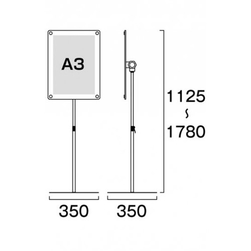 インフォメーションアクリルスタンド150，A3縦ホワイト，INFA150-A3TWの補助画像1