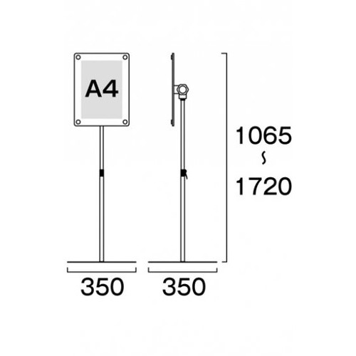 インフォメーションアクリルスタンド150，A4縦ホワイト，INFA150-A4TWの補助画像1