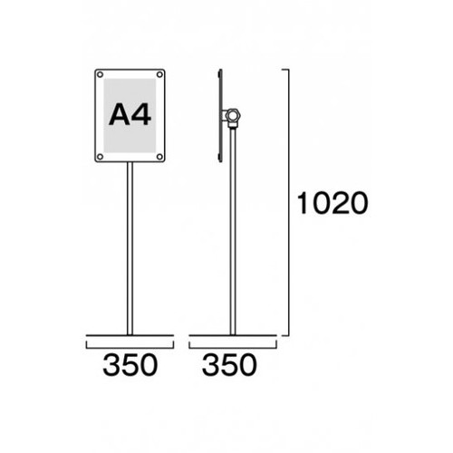 インフォメーションアクリルスタンド80，A4縦ホワイト，INFA80-A4TWの補助画像1