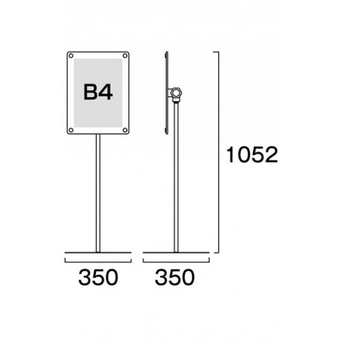 インフォメーションアクリルスタンド80，B4縦ホワイト，INFA80-B4TWの補助画像1