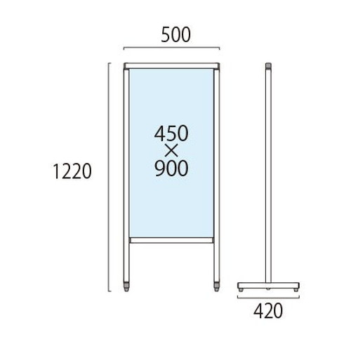 スマートメッセージスタンドホワイトボード450X900，SMMSWB-450X900の補助画像1