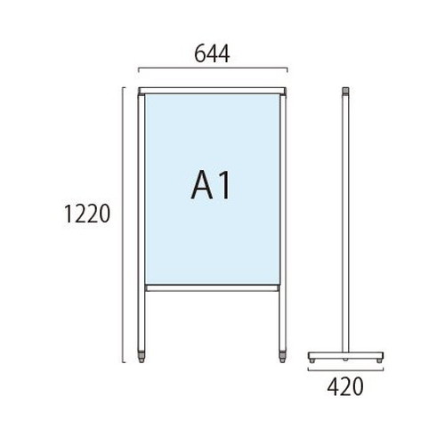 スマートメッセージスタンドホワイトボード，A1，SMMSWB-A1の補助画像1