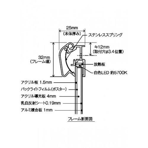 PGライトLEDスリム32R(屋内用)，A2シルバー，TSK-PG-32RLED-A2C(N)の補助画像2