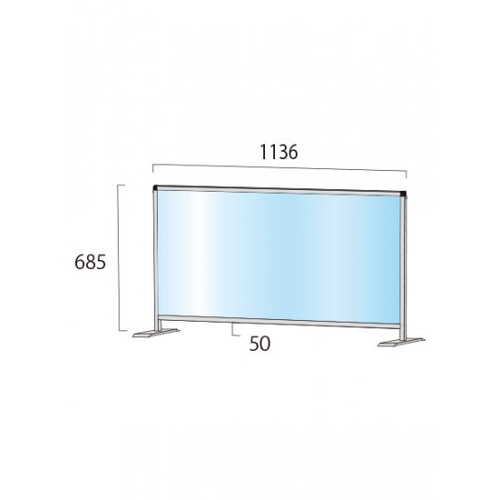 パーテーションスタンド600X1100ロウ，(塩ビ仕様)，HBPL600X1100Eの補助画像1