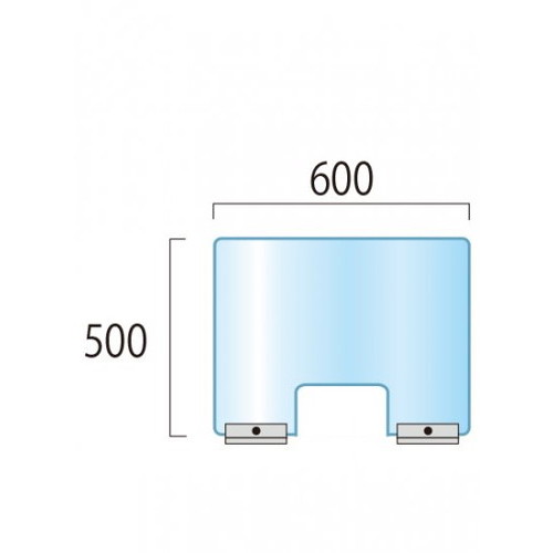アクリルパーテーション窓付，500×600，APT-M500X600の補助画像1