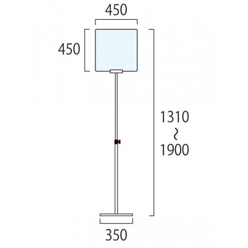 ポールパーテーション，PPT15-450X450の補助画像1