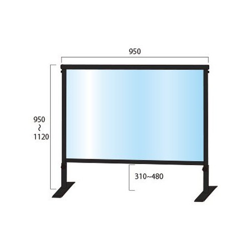 ブラックスライドパーテーション600X900(塩ビ仕様)，BSLHBP600X900Eの補助画像1
