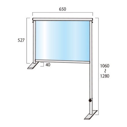 カウンターパーテーション450X600(塩ビ仕様)，COHBP450X600Eの補助画像1