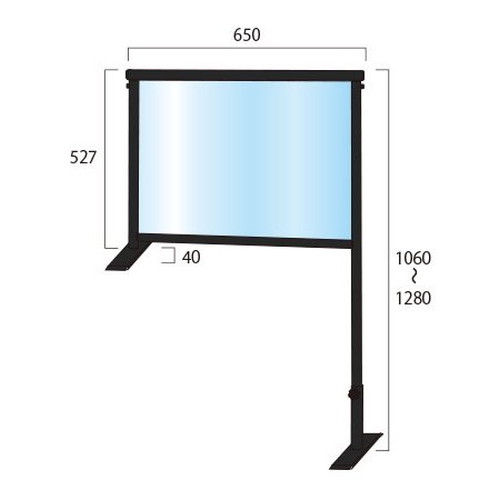 ブラックカウンターパーテーション450X600(塩ビ仕様)，BCOHBP450X600Eの補助画像1