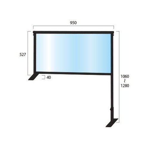 ブラックカウンターパーテーション450X900(塩ビ仕様)，BCOHBP450X900Eの補助画像1