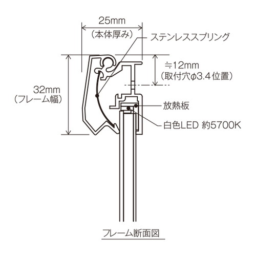 PGライトLEDスリム32S，A2，ブラック，スタンド，61753A2Bの補助画像