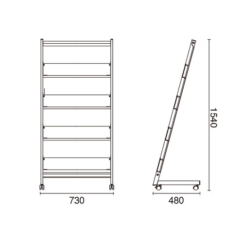 パンフレットスタンド，A-412，3列タイプ，52611***の補助画像