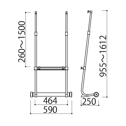 パネルスタンド，VS-84C，ブラック，タイヤ付，60966-01の補助画像