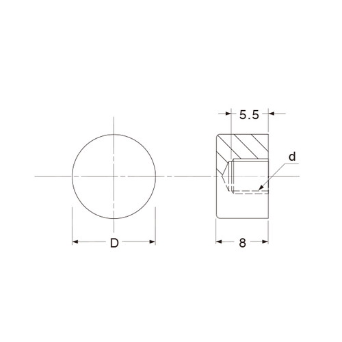 デコレイト装飾平ナット，φ12×M6，SCPAB335 の補助画像