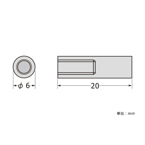 パネルフィクス，バー，Φ6-20片ナット，SCPAB053 の商品画像