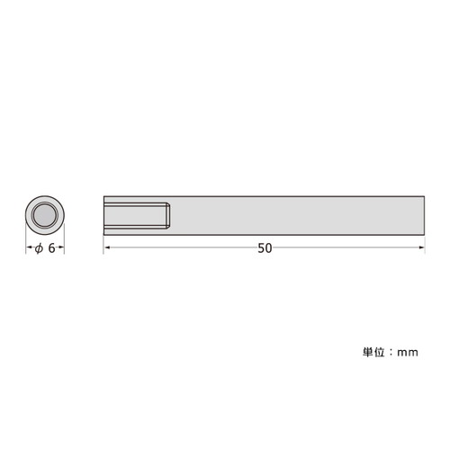 パネルフィクス，バー，Φ6-50片ナット，SCPAB056 の商品画像