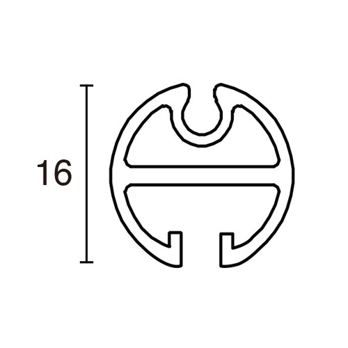 アルミH型パイプ，16-1220，シルバー，60177SLVの補助画像