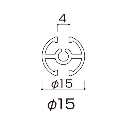 タペストリーバー(φ15)，F15-A1，ブラック，43560BLKの補助画像