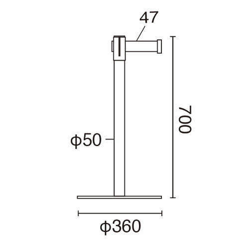 ベルトパーティションSUS-1(H70cm)赤，51352REDの補助画像