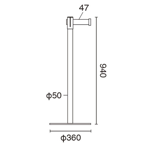ベルトパーティションSUS-2(H94cm)赤，51353REDの補助画像