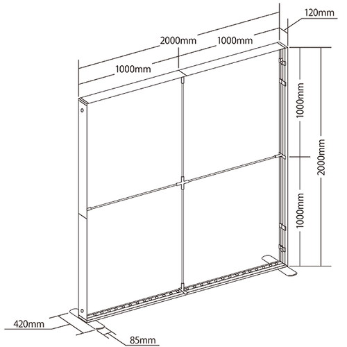LEDセゴライトボックス本体W2000×2000，61982-01の補助画像