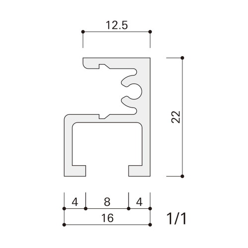 コレダーラインG1レール(軽量用)，3m，白，42231-2*の補助画像