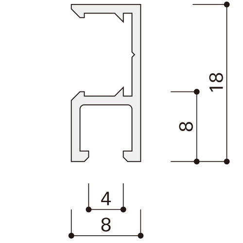 コレダーラインG2レール(軽量用)3m，ブロンズ，NKORG2Z3の補助画像