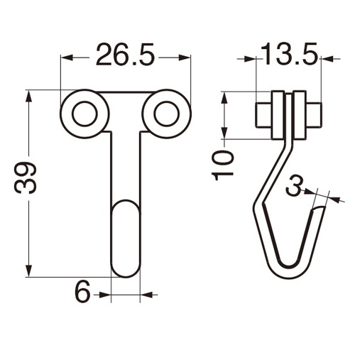 可動フックA，ブロンズ，B1045，43157BLSの補助画像