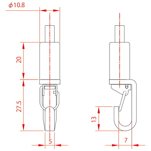 レール用パーツ，フック重量タイプ，20T-01，58514-1Sの補助画像