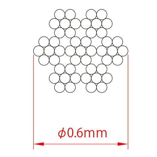 軽量専用ワイヤー(片ボール)φ0.6，L1500，58523-2*の補助画像